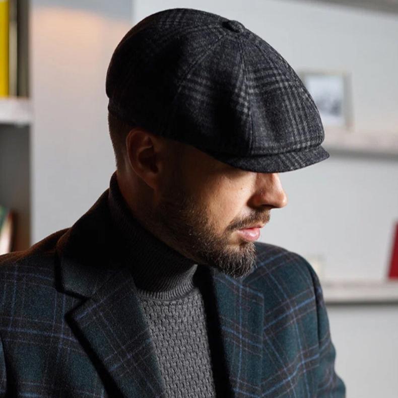 Wool 8-Panel Newsboy Cap Unisex - Back View