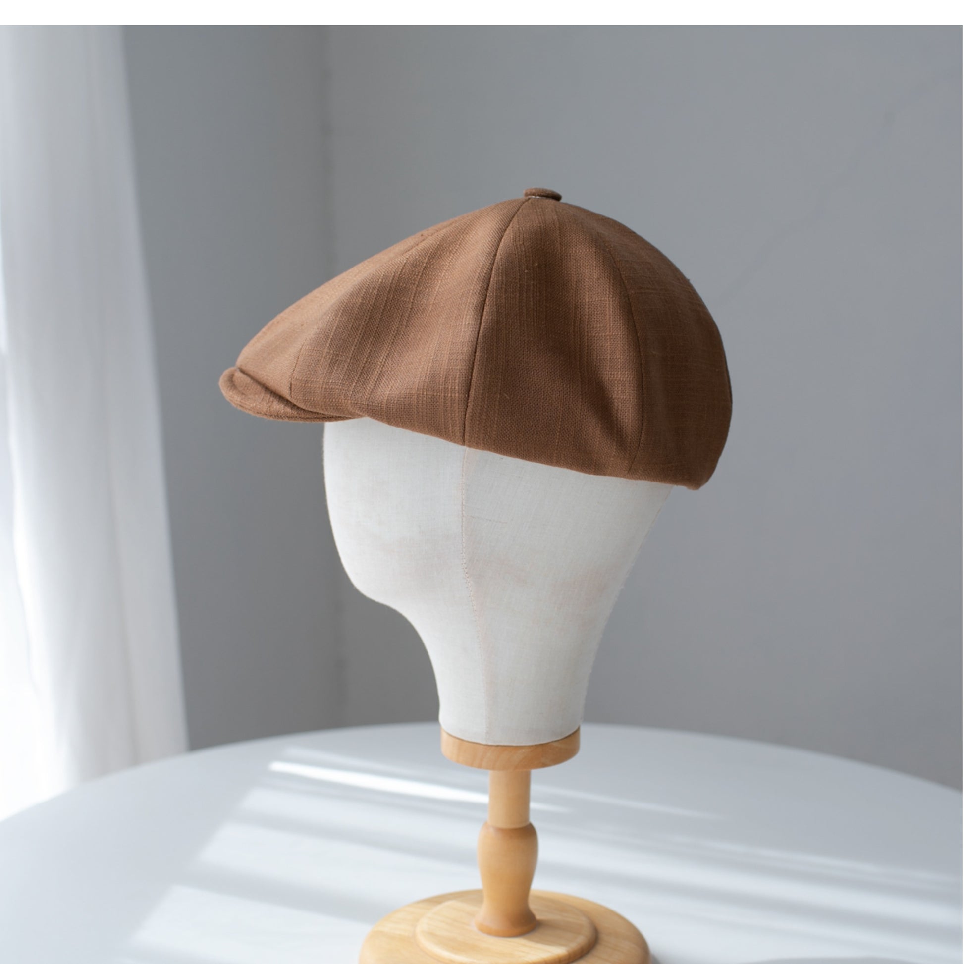 Short Brim Linen Newsboy Cap MsPineappleCrafts