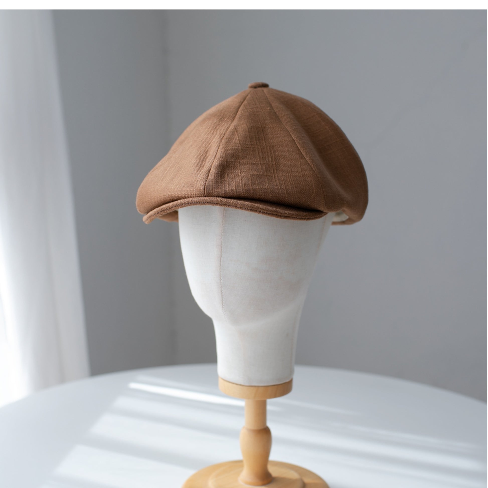 Short Brim Linen Newsboy Cap MsPineappleCrafts