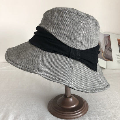 Bucket Hat with Bow - Cotton Linen Blend MsPineappleCrafts