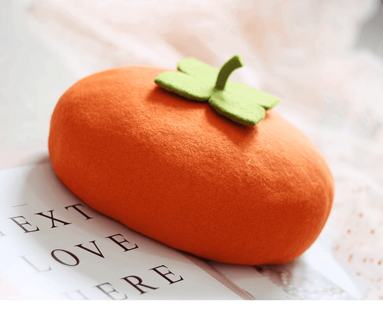 Wool Felt Persimmon Berets for Parent-Child Matching - Mspineapplecrafts