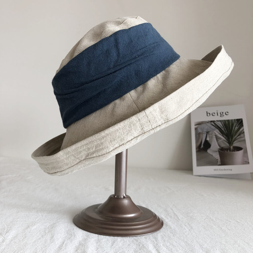 Summer Linen Bucket Hat for Women MsPineappleCrafts
