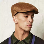 Corduroy Suede Newsboy Cap Unisex - Front View