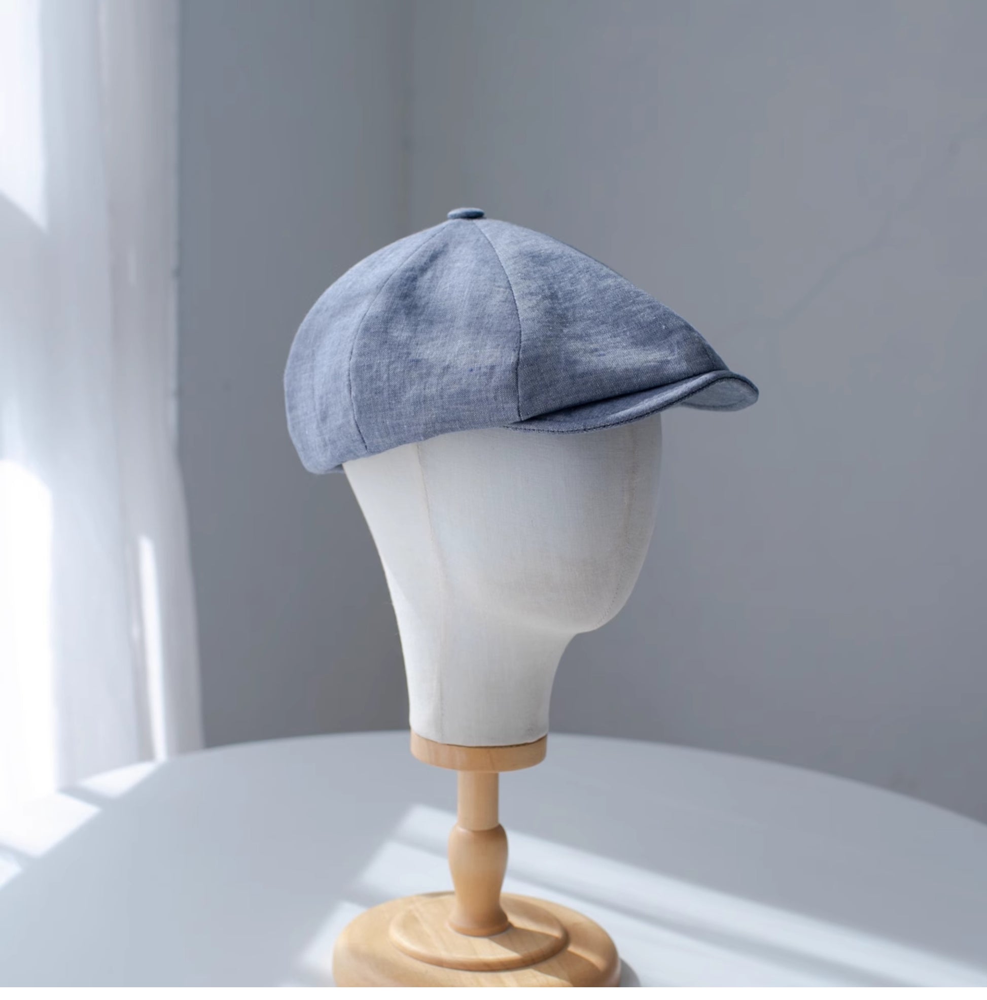 Short Brim Linen Newsboy Cap MsPineappleCrafts