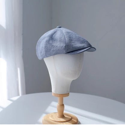 Short Brim Linen Newsboy Cap MsPineappleCrafts