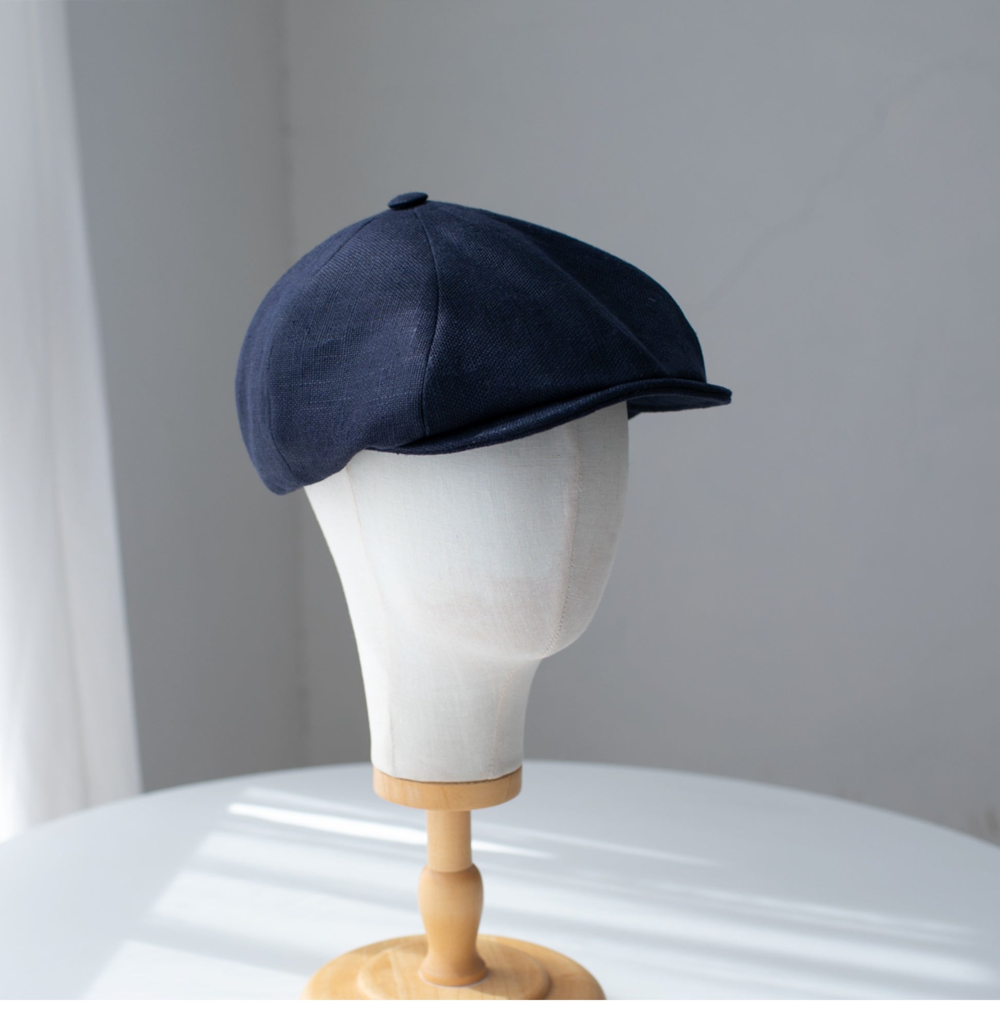 Short Brim Linen Newsboy Cap MsPineappleCrafts