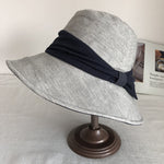 Bucket Hat with Bow - Cotton Linen Blend MsPineappleCrafts