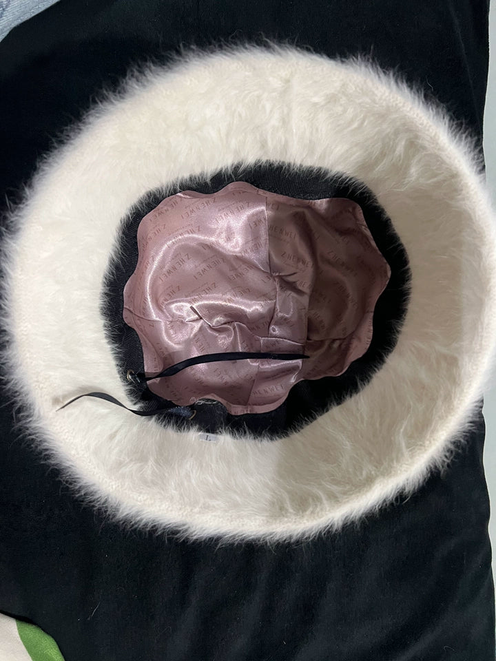 Women's Satin-Lined Rabbit Hair Blend Bucket Hat