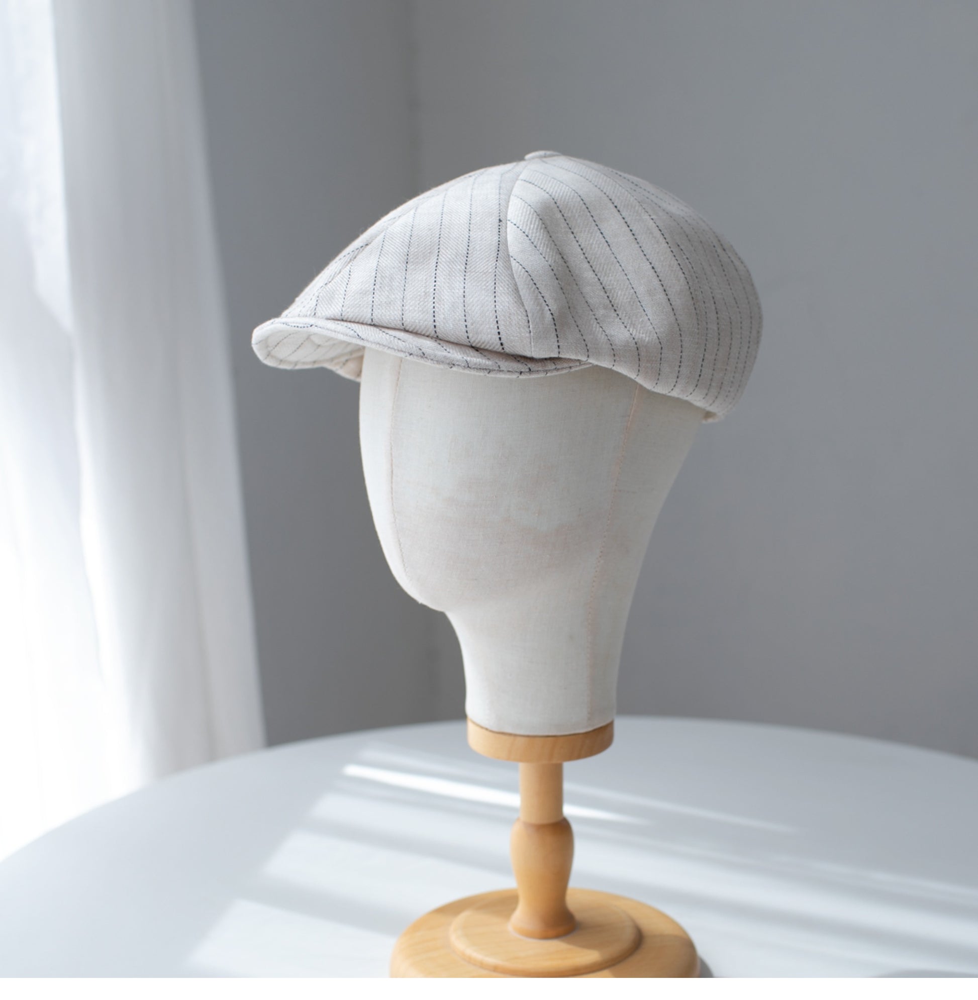 Short Brim Linen Newsboy Cap MsPineappleCrafts