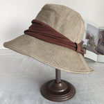 Bucket Hat with Bow - Cotton Linen Blend MsPineappleCrafts