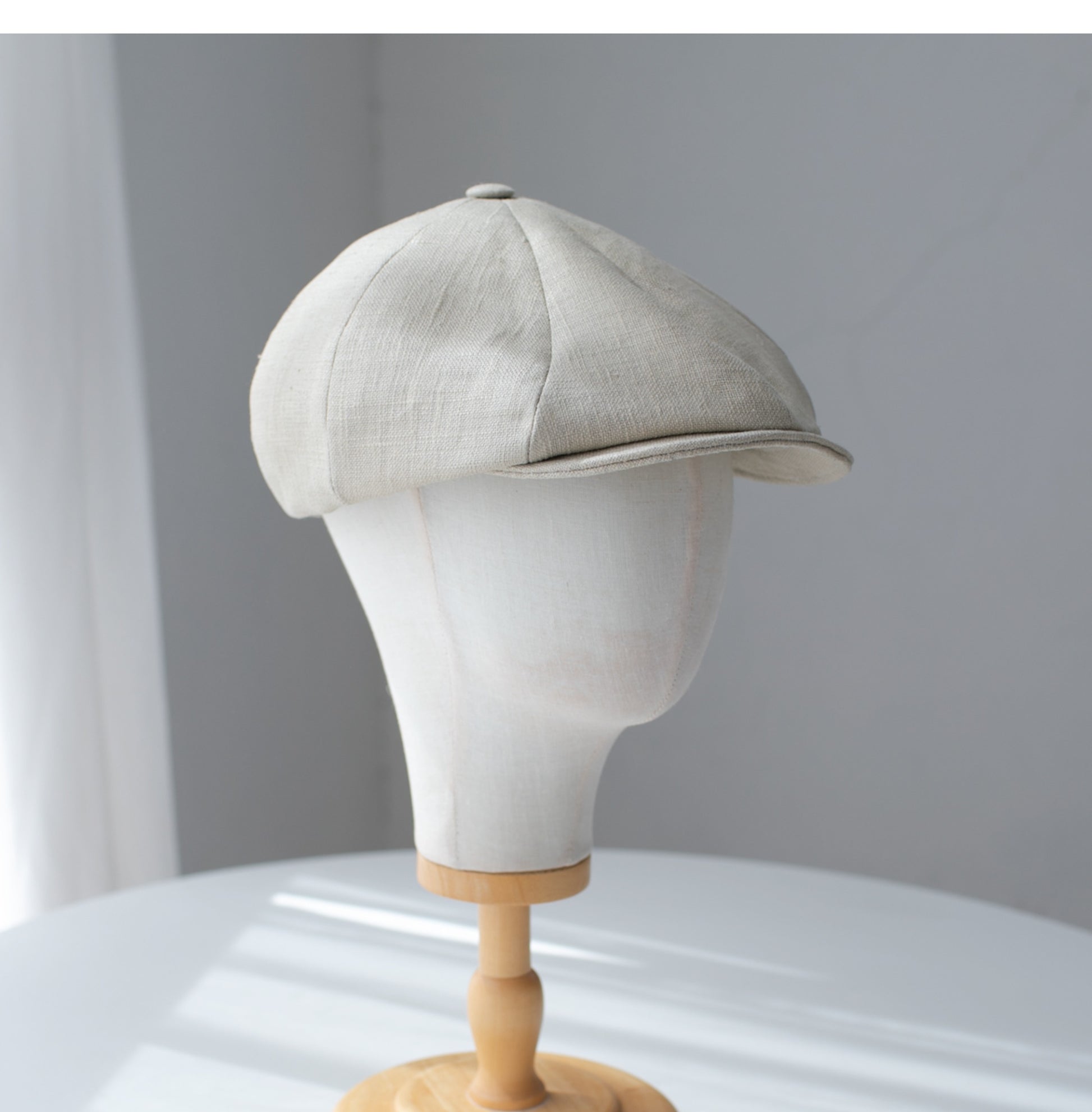 Short Brim Linen Newsboy Cap MsPineappleCrafts