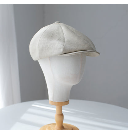 Short Brim Linen Newsboy Cap MsPineappleCrafts