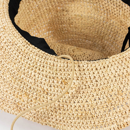 Handmade Raffia Straw Cowboy Hat with Tie Band MsPineappleCrafts