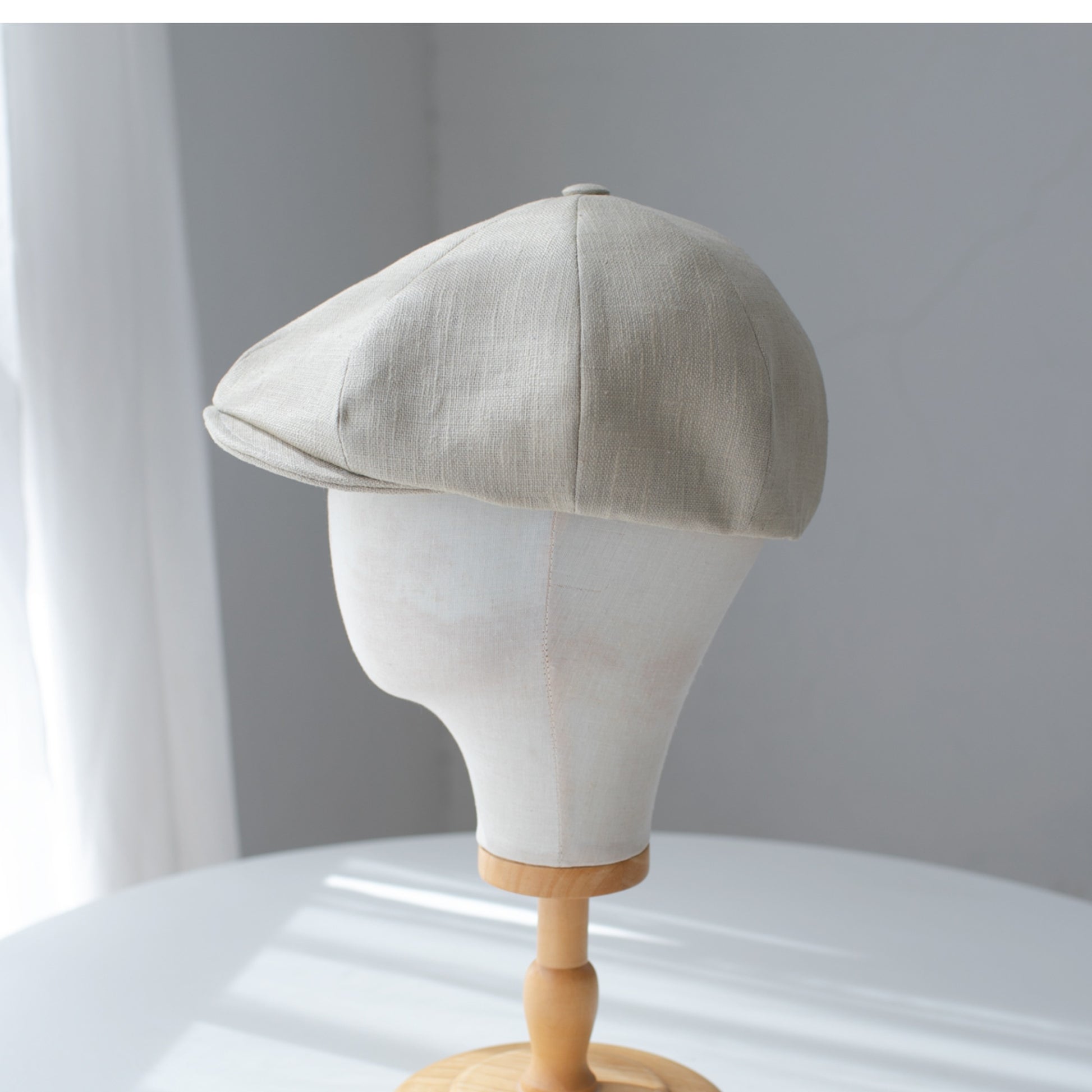 Short Brim Linen Newsboy Cap MsPineappleCrafts