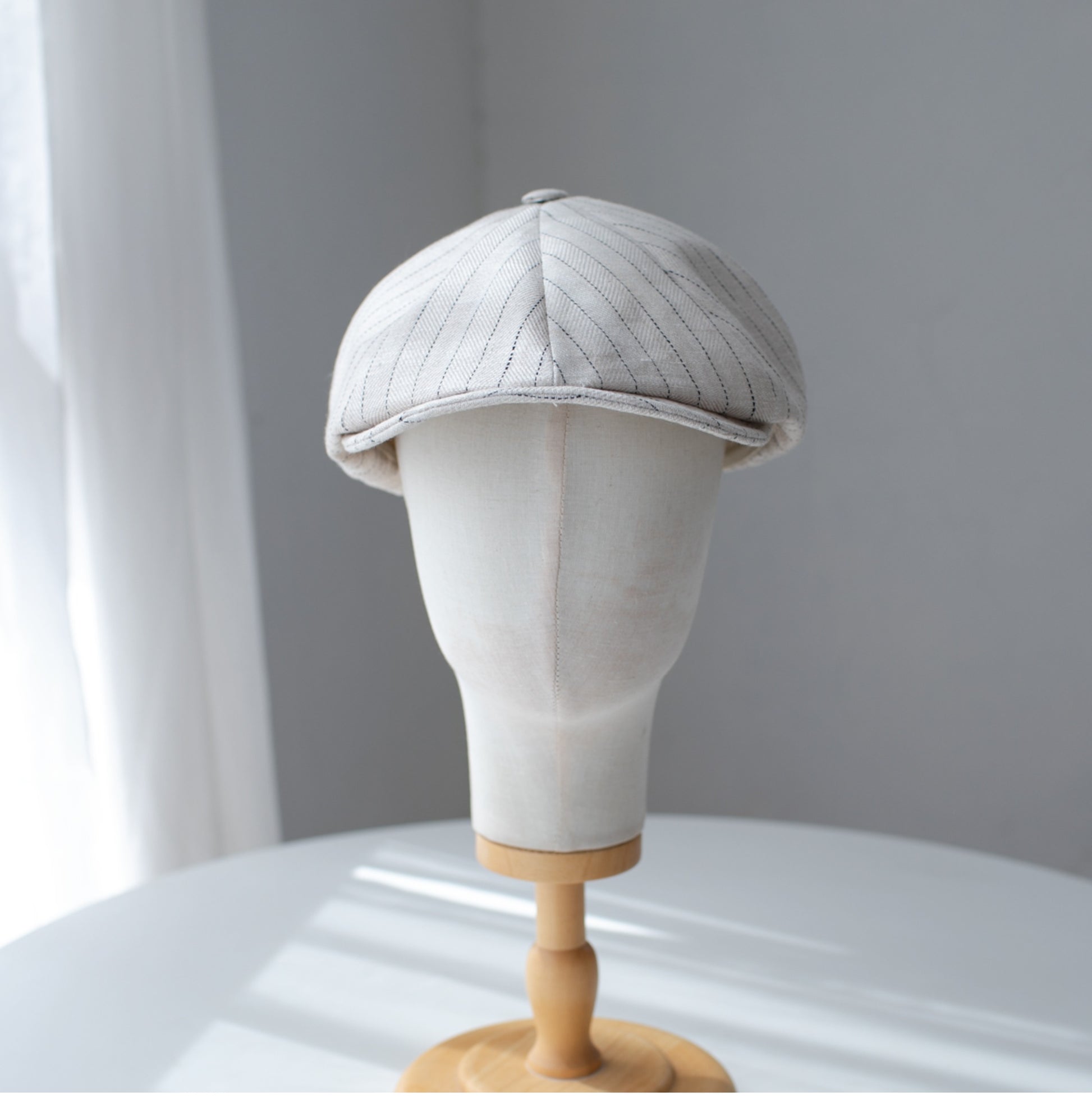 Short Brim Linen Newsboy Cap MsPineappleCrafts