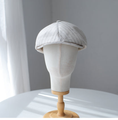 Short Brim Linen Newsboy Cap MsPineappleCrafts
