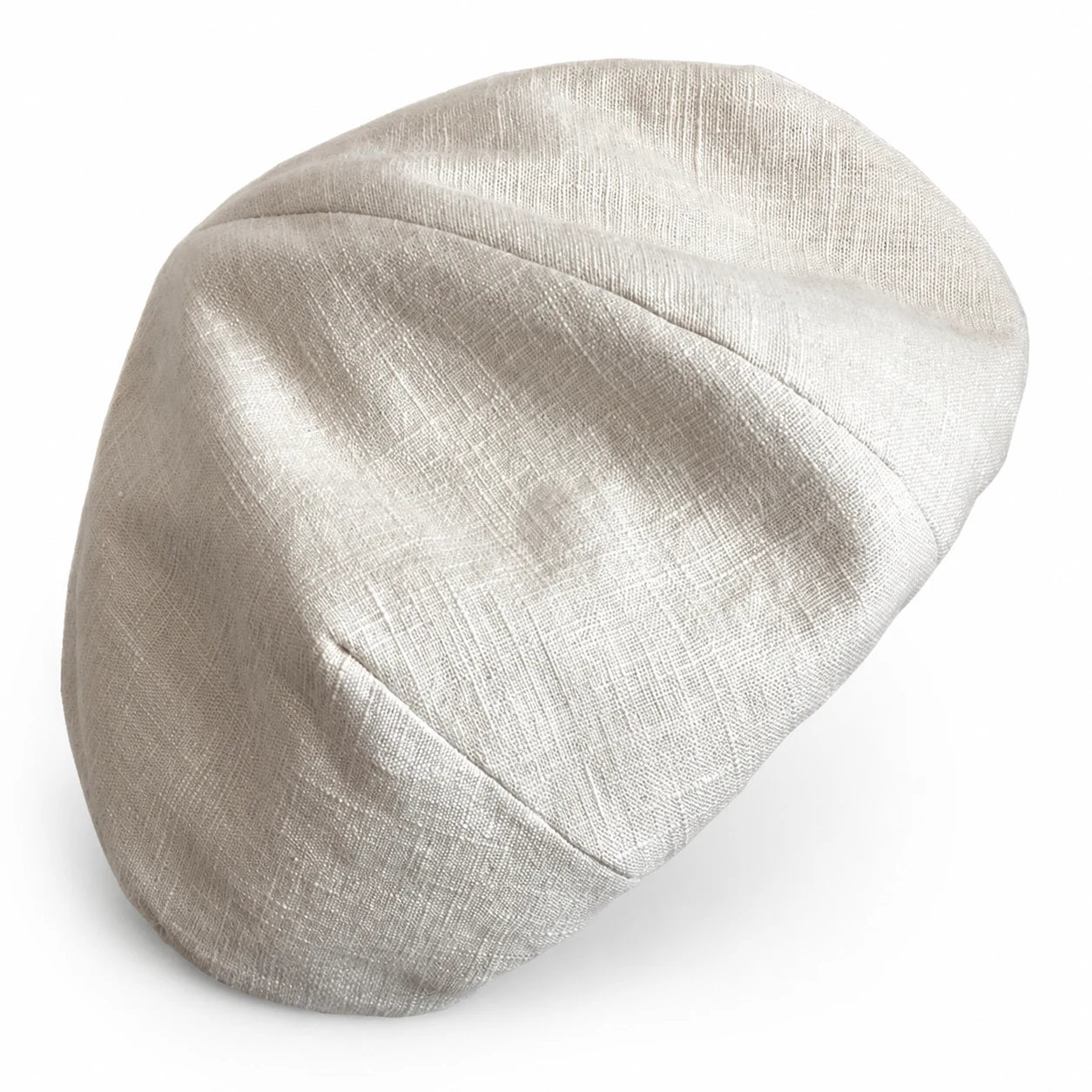 Cream pure linen French beret
