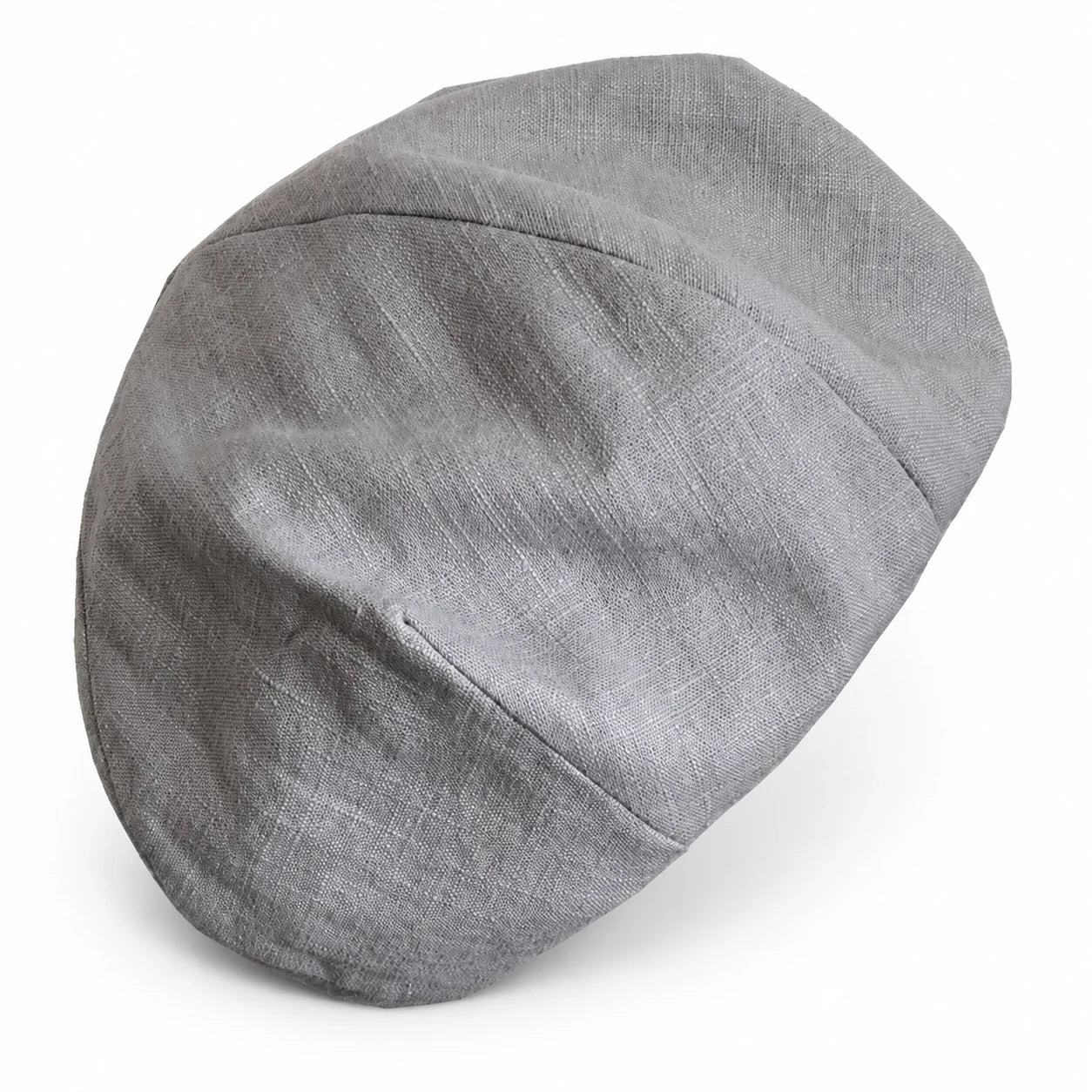 Lilac gray pure linen French beret