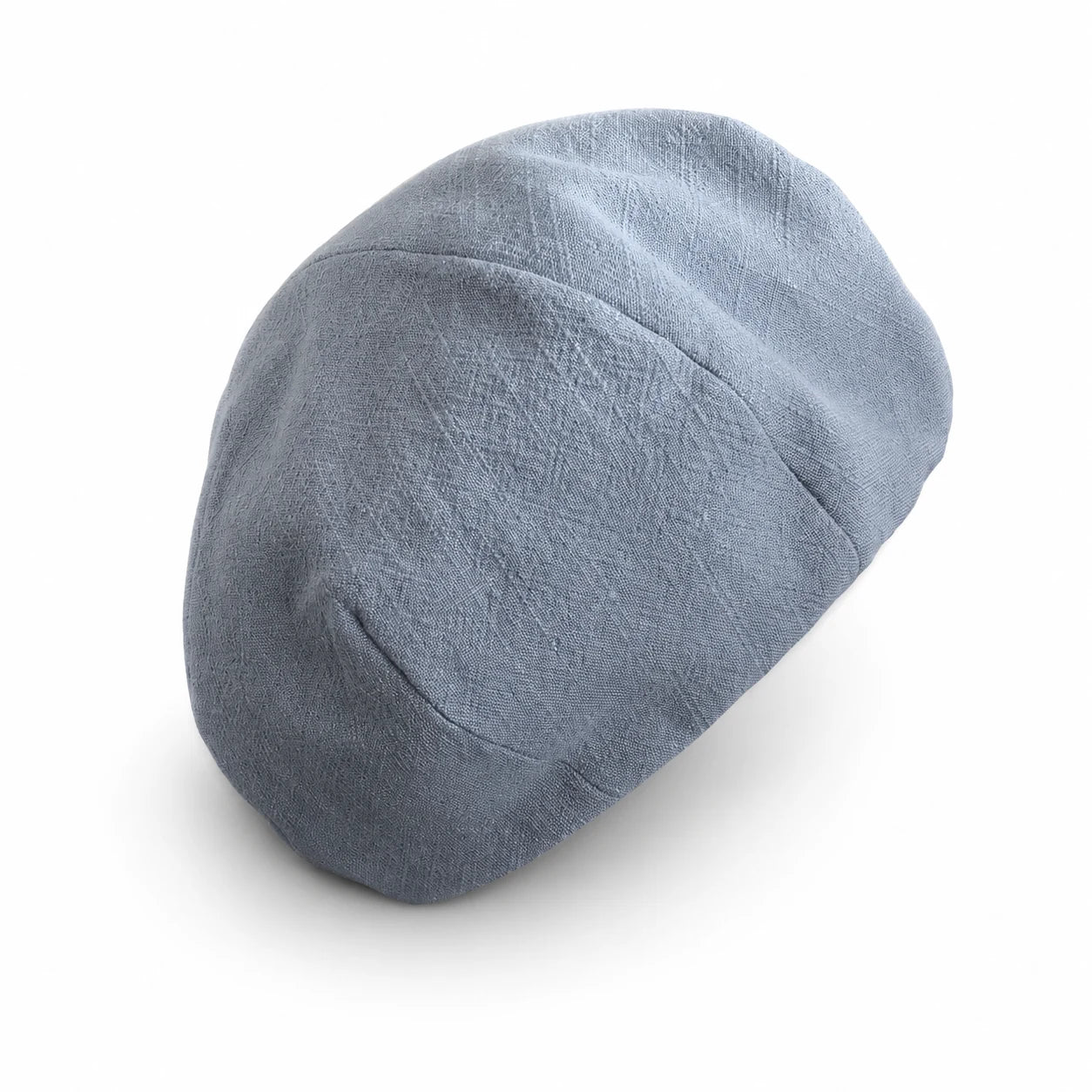 Haze blue linen-cotton blend French beret