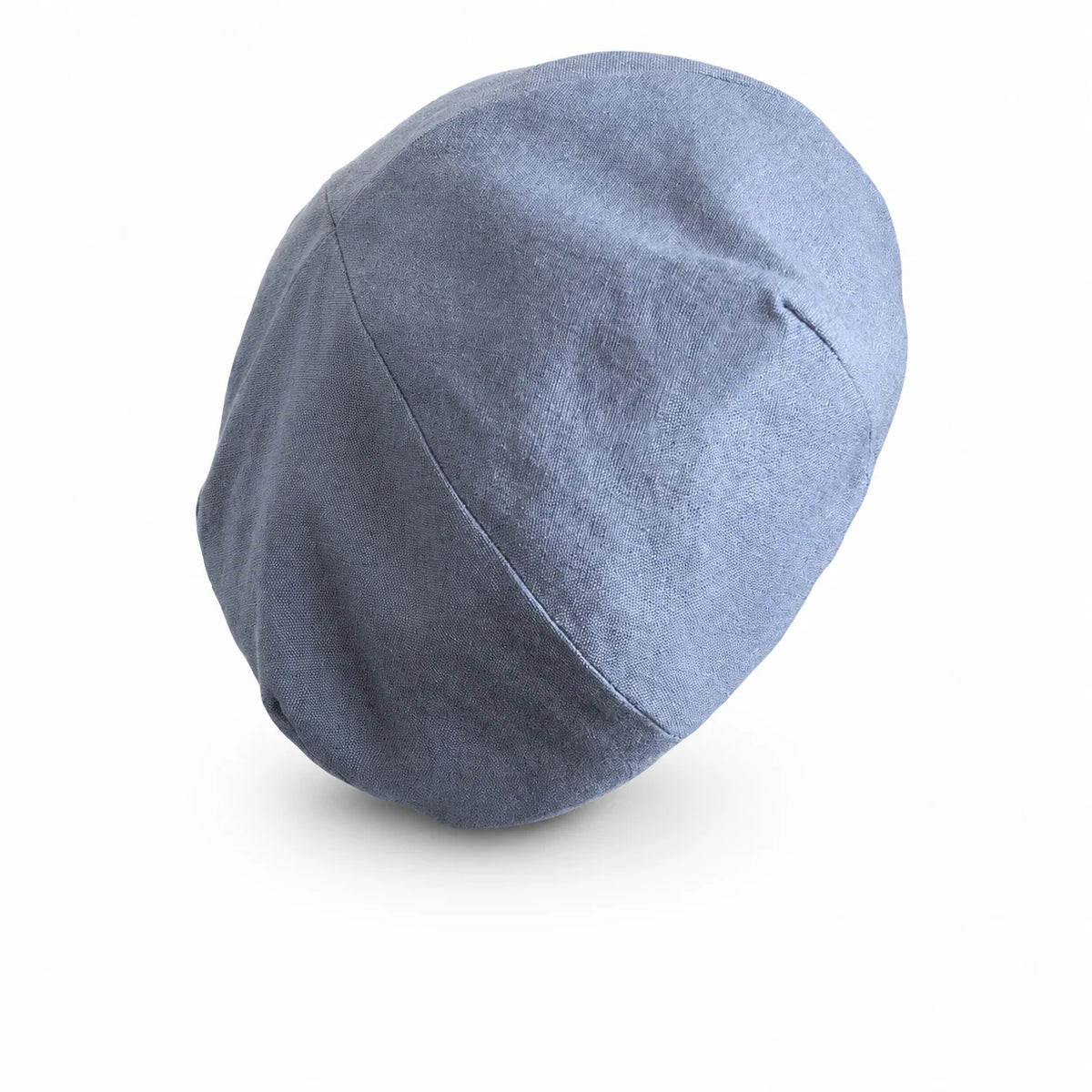 Light blue linen-cotton blend French beret