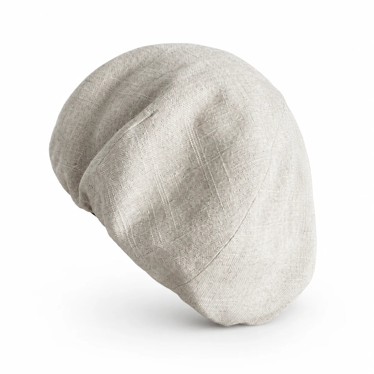 Natural linen-cotton blend French beret