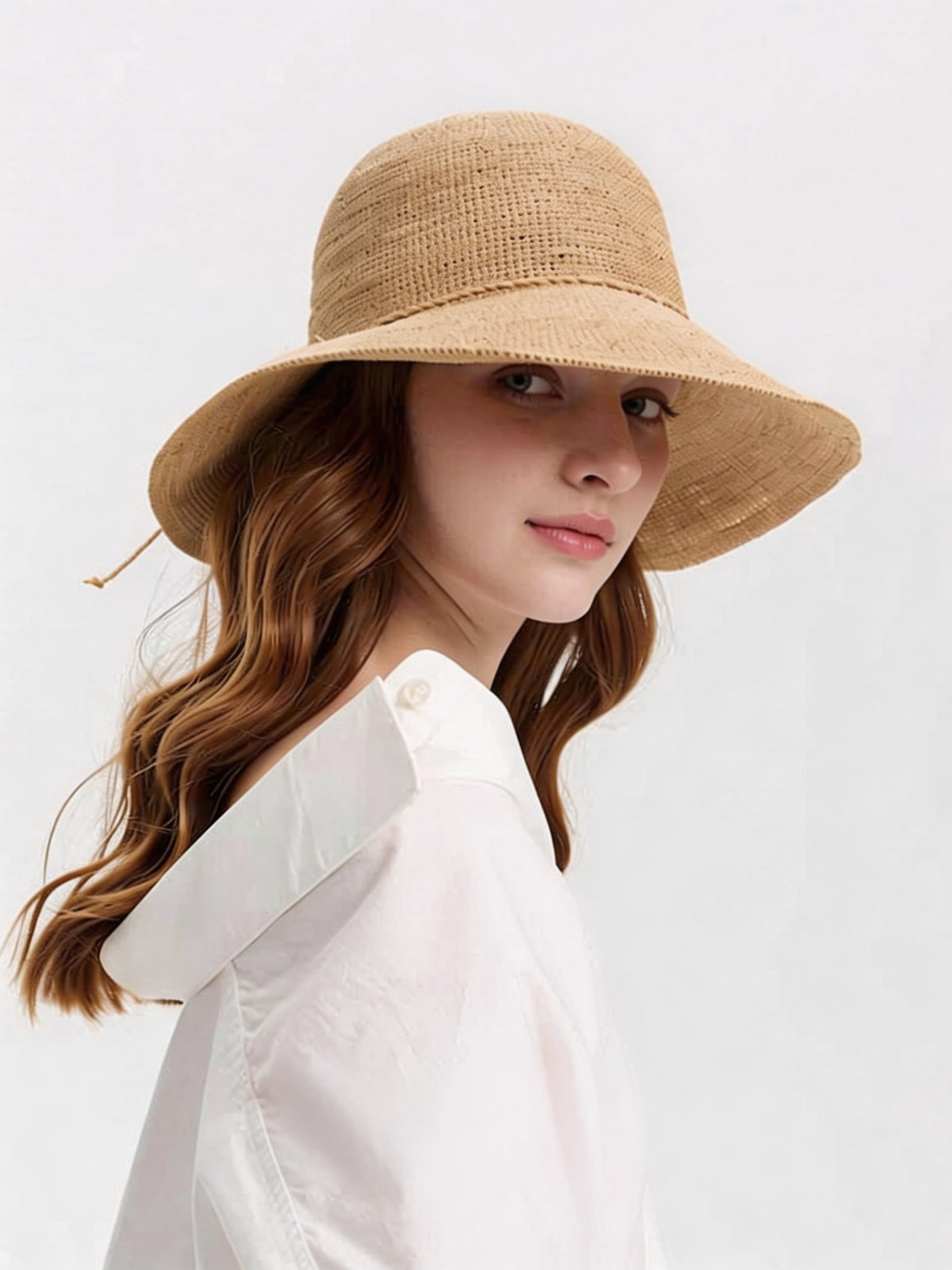 Mouldable Wire Straw Hat for Women
