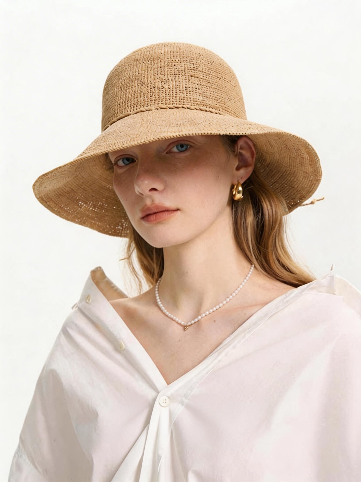 Mouldable Wire Straw Hat for Women