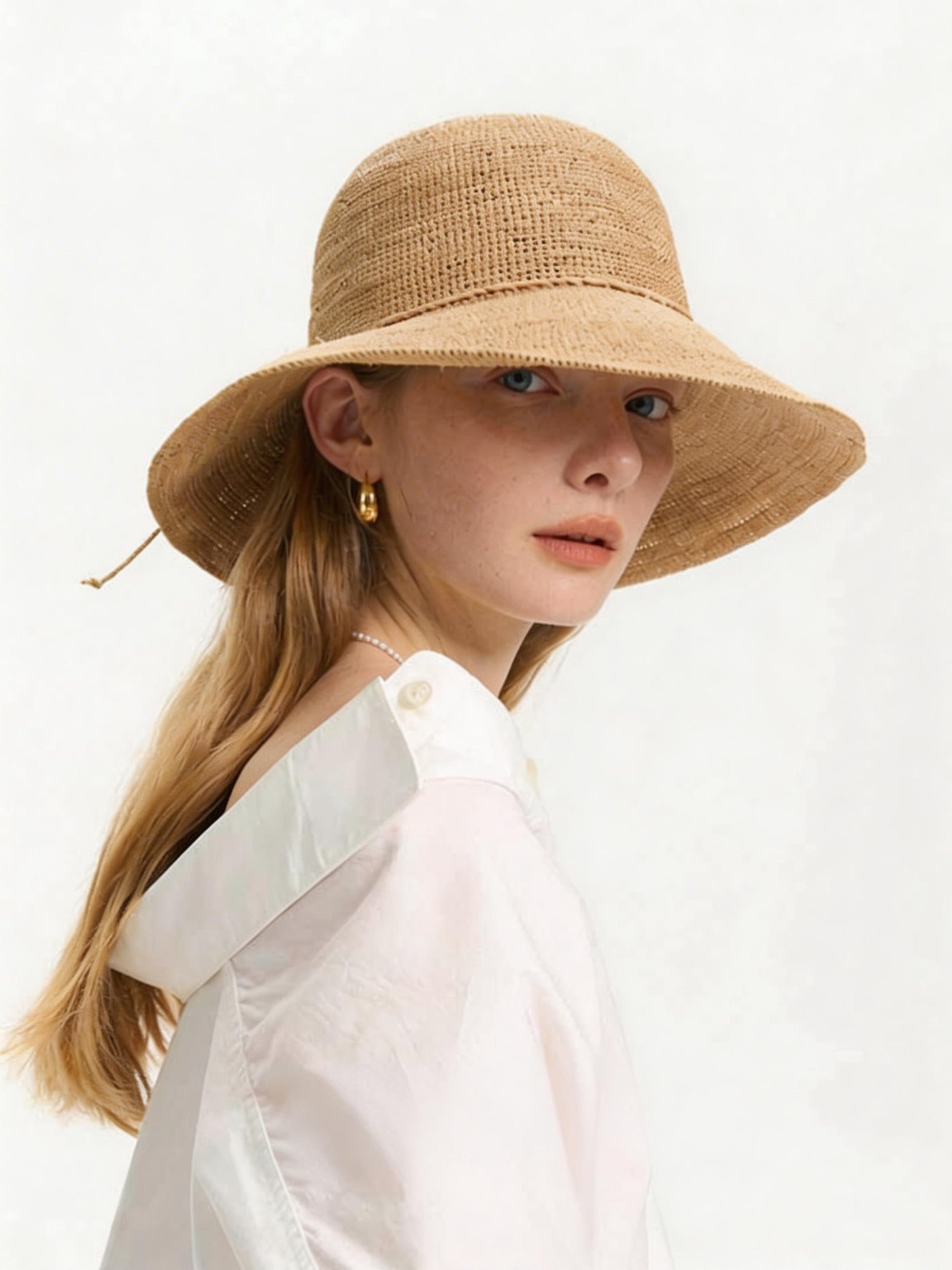 Mouldable Wire Straw Hat for Women