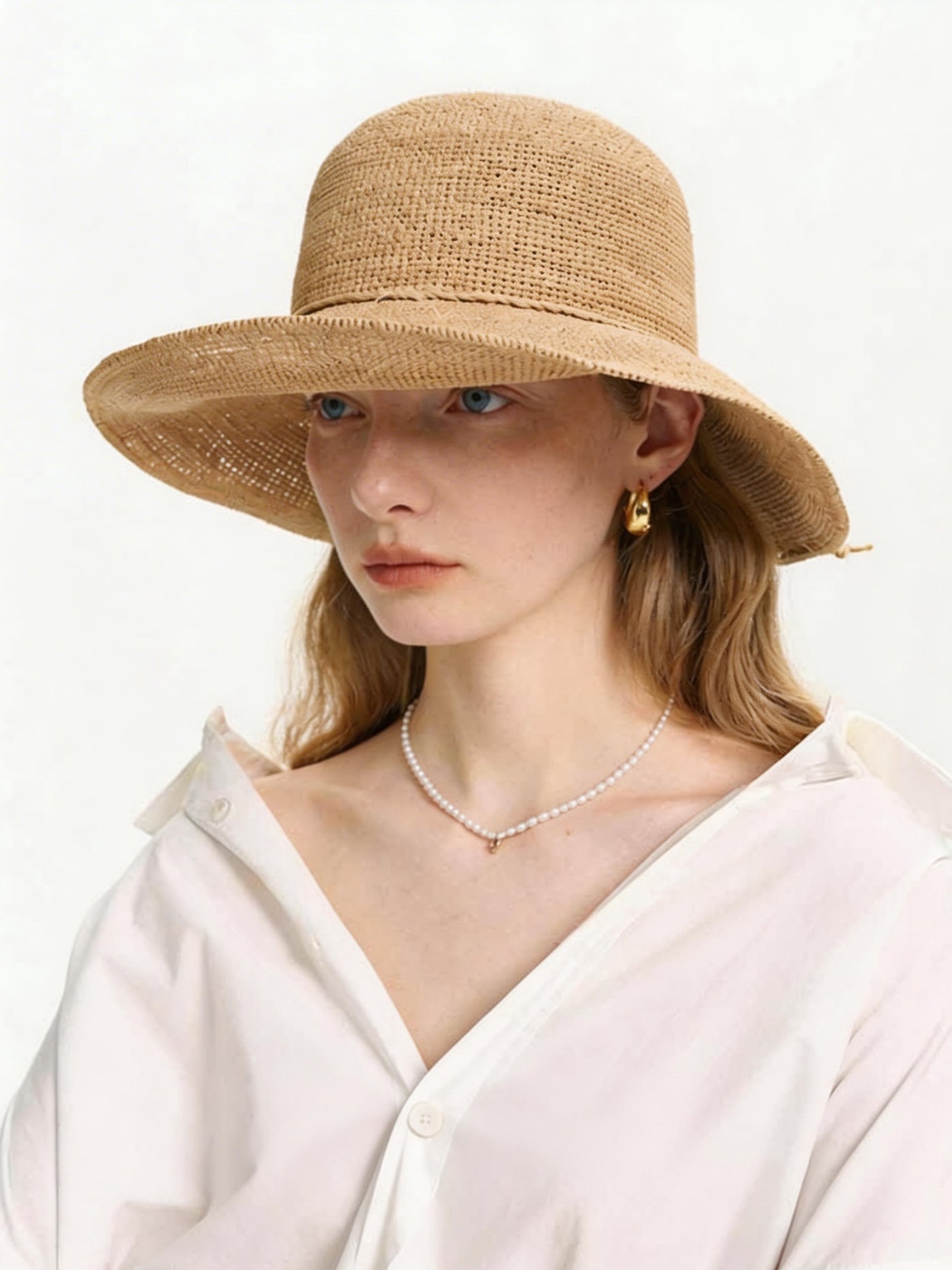 Mouldable Wire Straw Hat for Women
