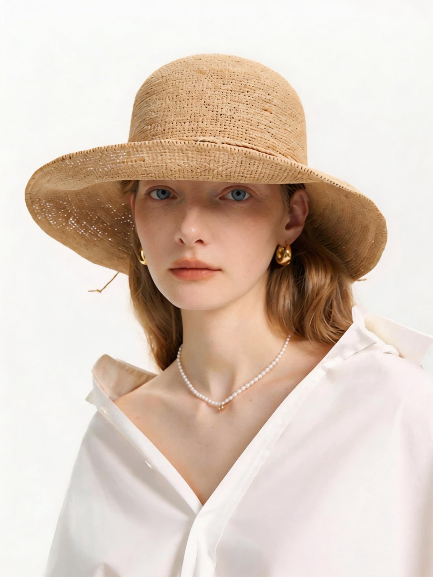 Mouldable Wire Straw Hat for Women