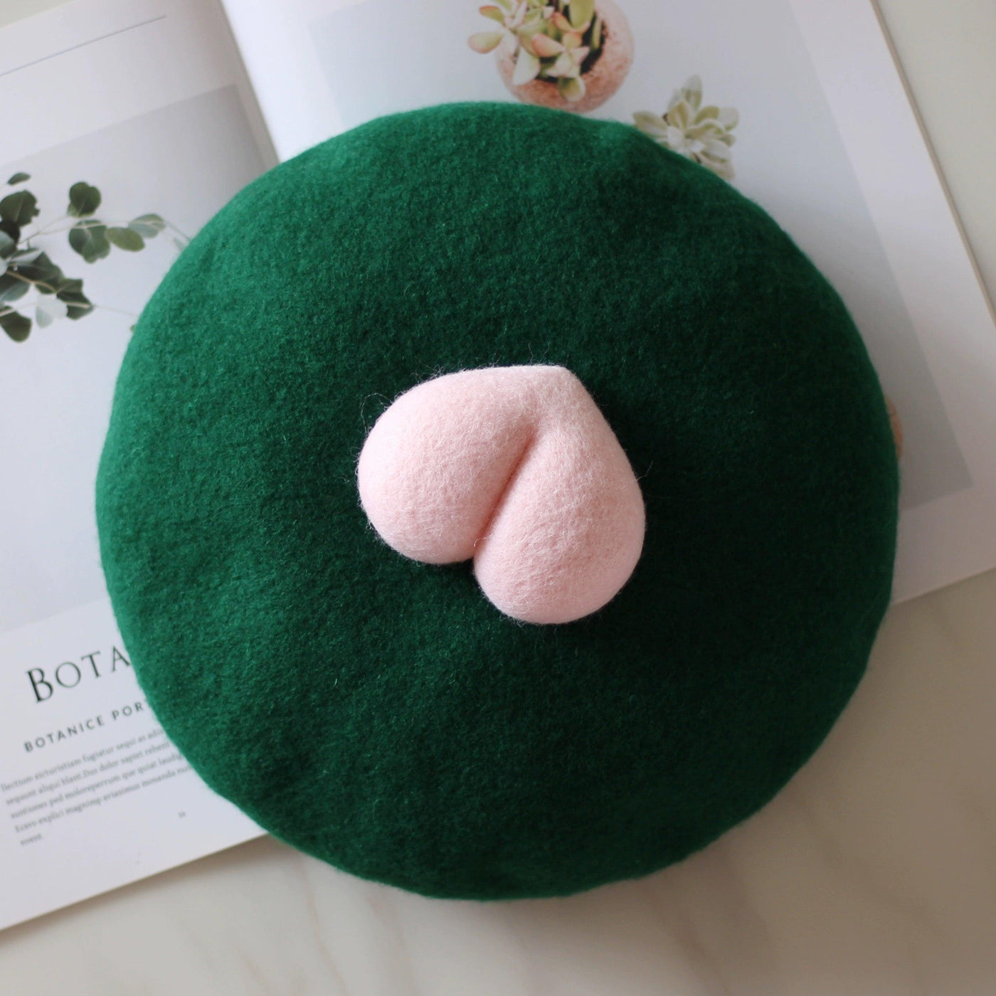 Heart French Beret - Wool & Summer for Women and Kids – Green Wool