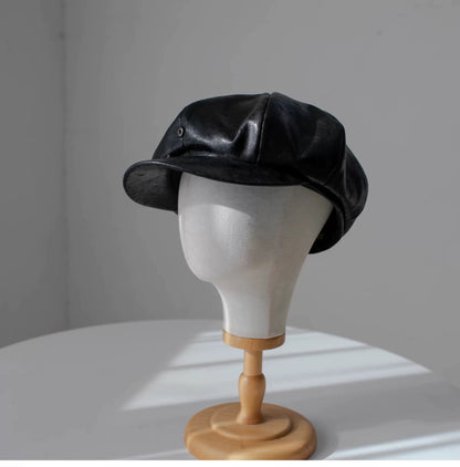 Customized Oversize Leather Applejack Newsboy Cap Mspineapplecrafts
