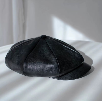 Customized Oversize Leather Applejack Newsboy Cap Mspineapplecrafts