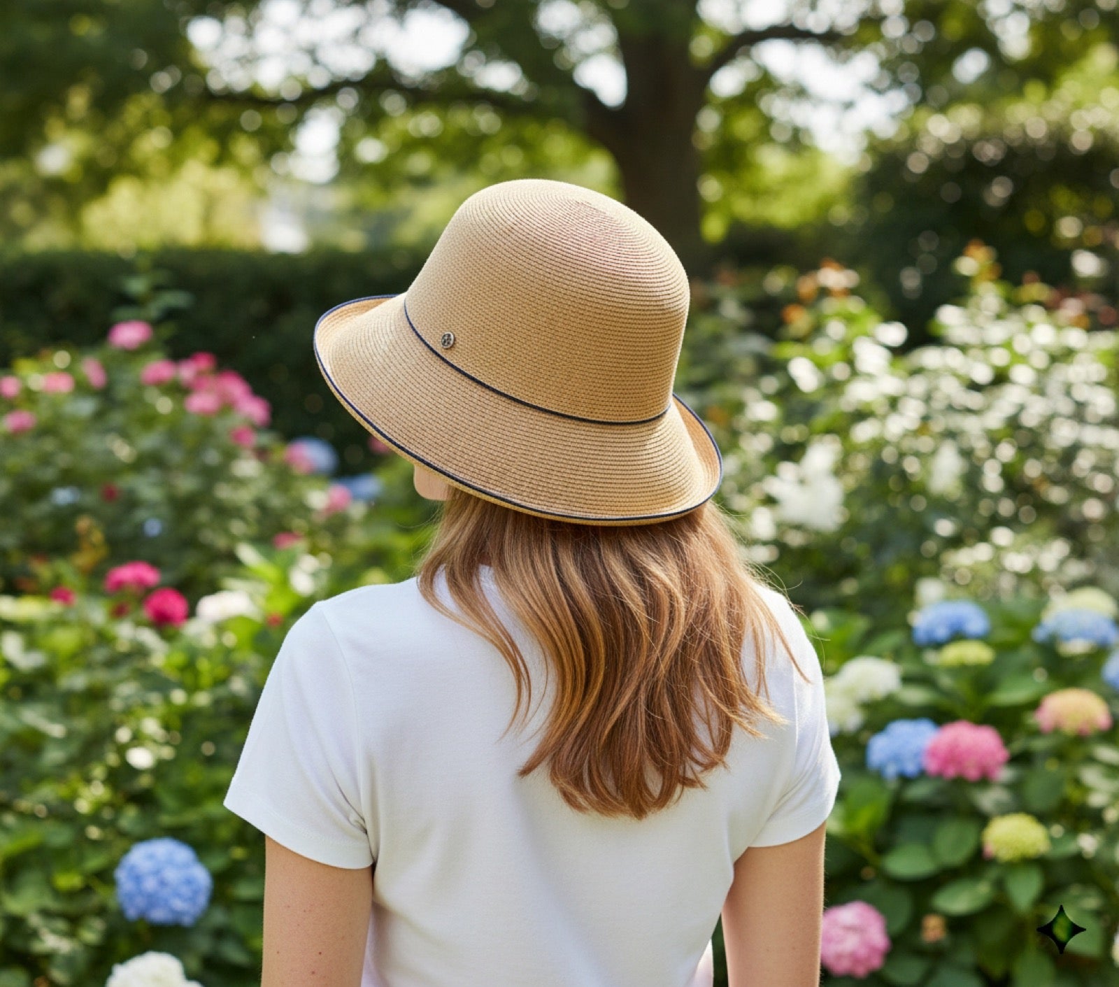 Raffia Straw Sun Hat for Women - Back View