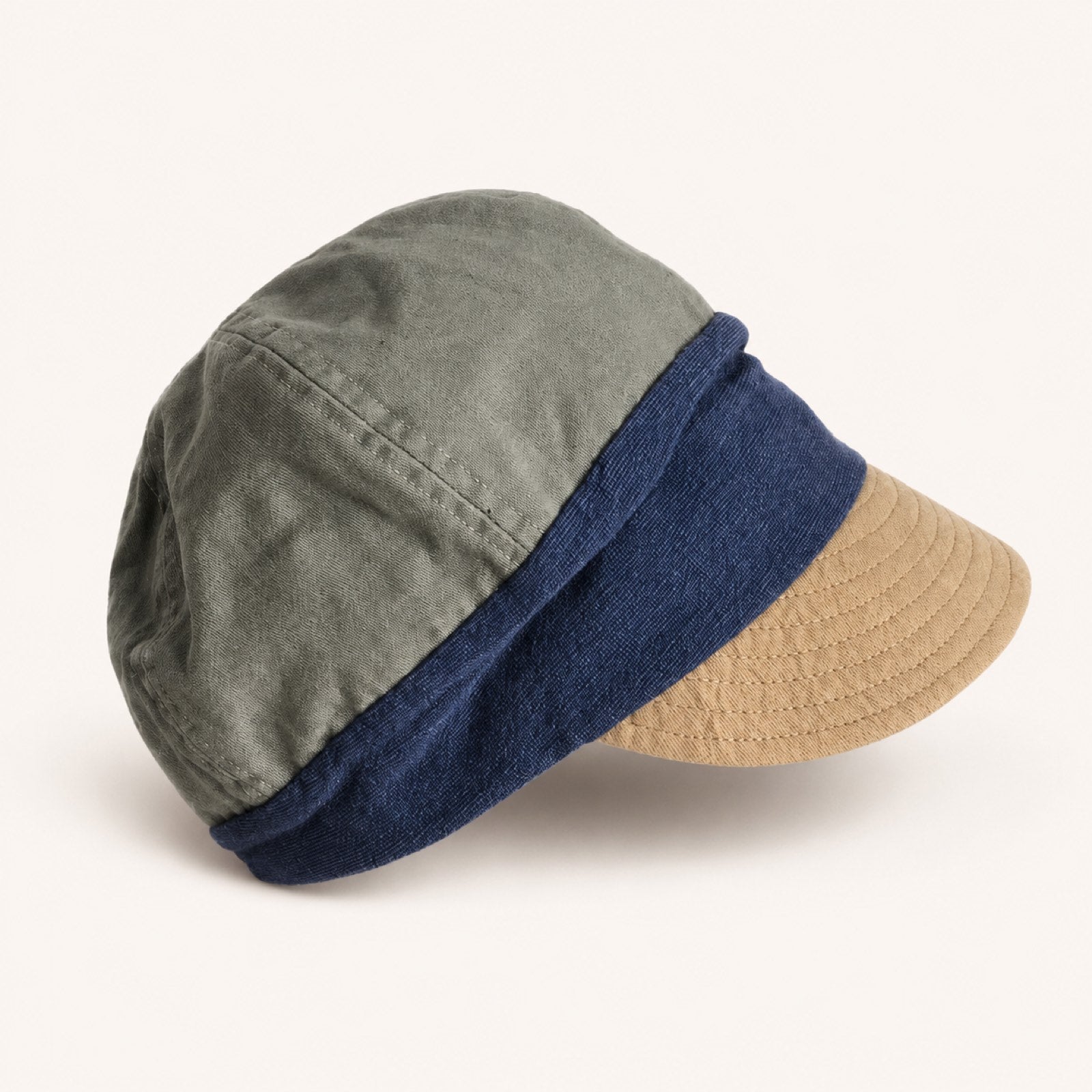 Green color block baseball sun hat - Mspineapplecrafts