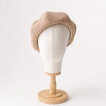 Oversized linen French beret for women – Camel