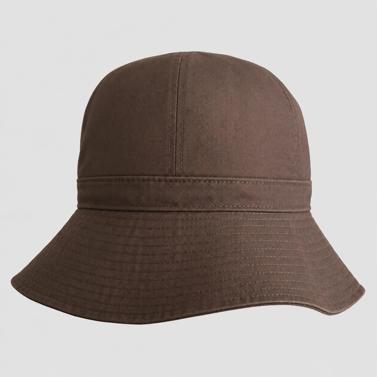 Brown cotton bucket hat product view