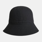 Black cotton bucket hat product view