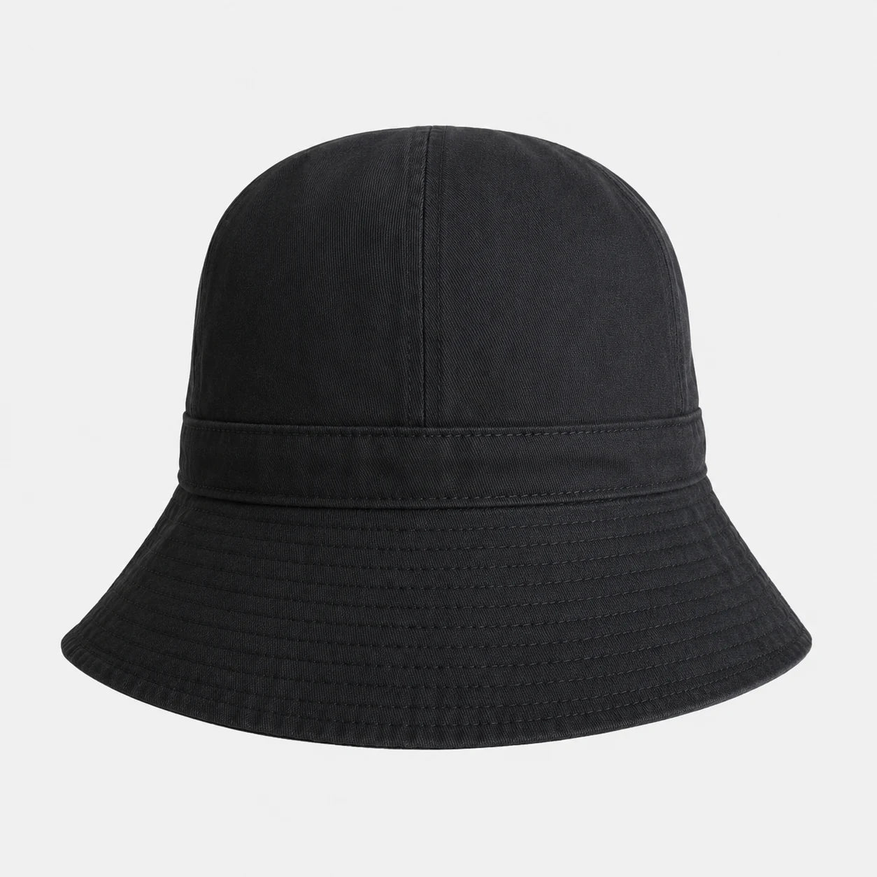Black cotton bucket hat product view