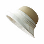 Straw Linen Sun Hat - White