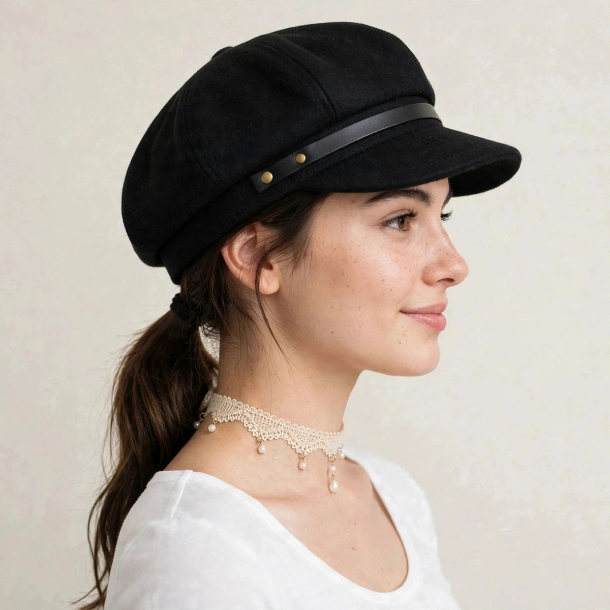 Vintage Wool Blend Newsboy Cap - Unisex Applejack Hat