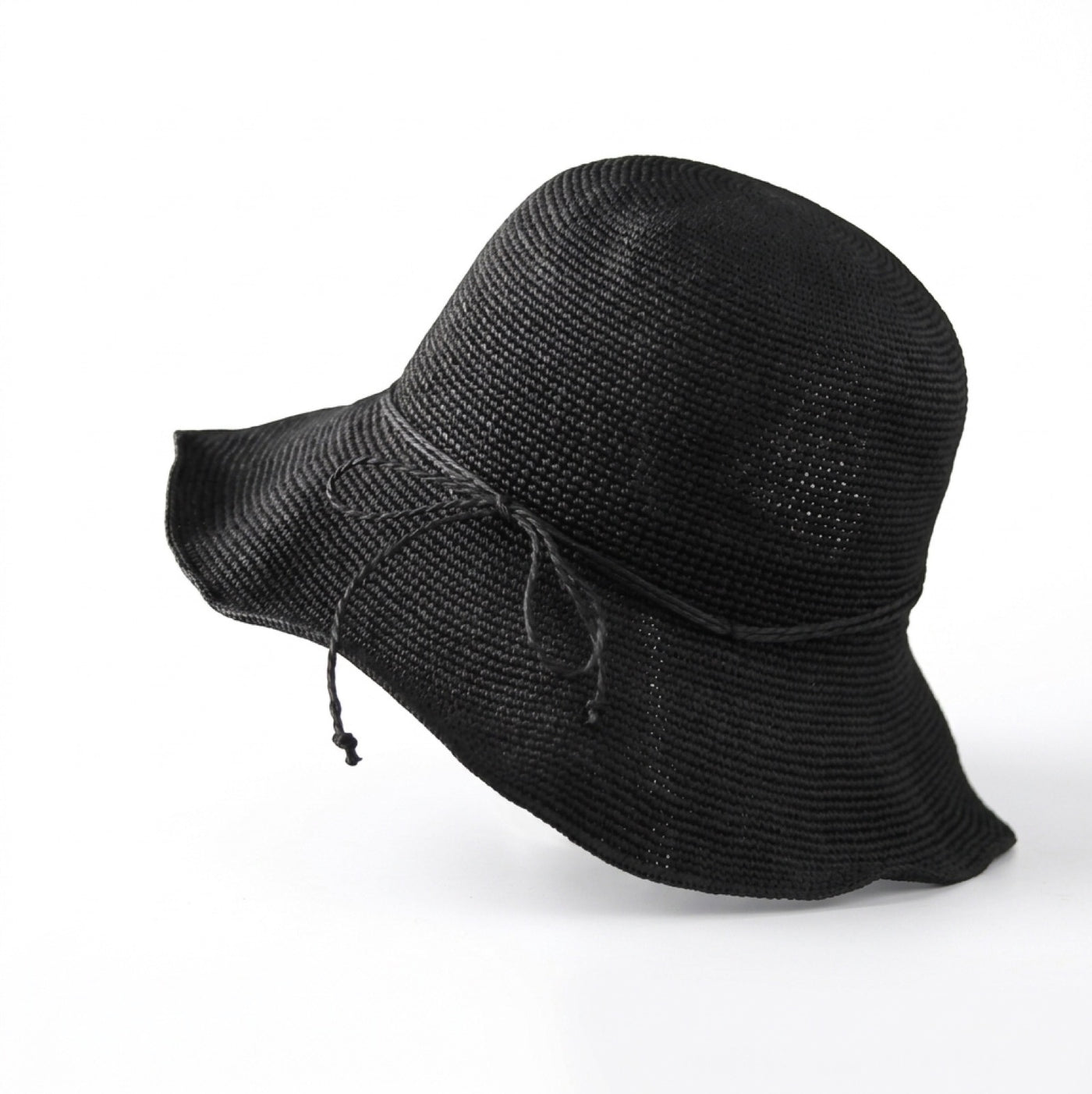 Mouldable Wire Straw Hat - Black