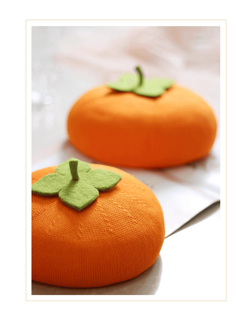 Matching SUmmer Persimmon Berets for Kids and Parents - Mspineapplecrafts
