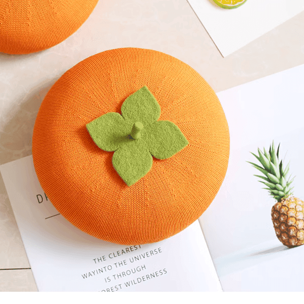 Matching SUmmer Persimmon Berets for Kids and Parents - Mspineapplecrafts