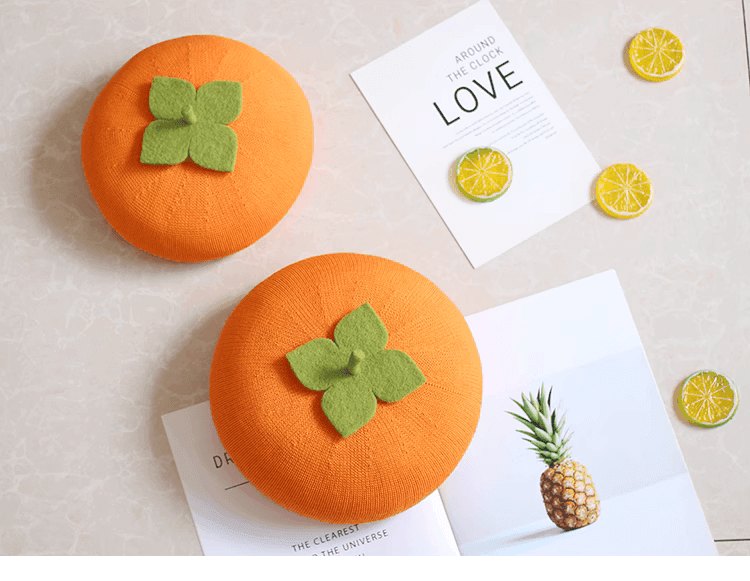 Matching SUmmer Persimmon Berets for Kids and Parents - Mspineapplecrafts