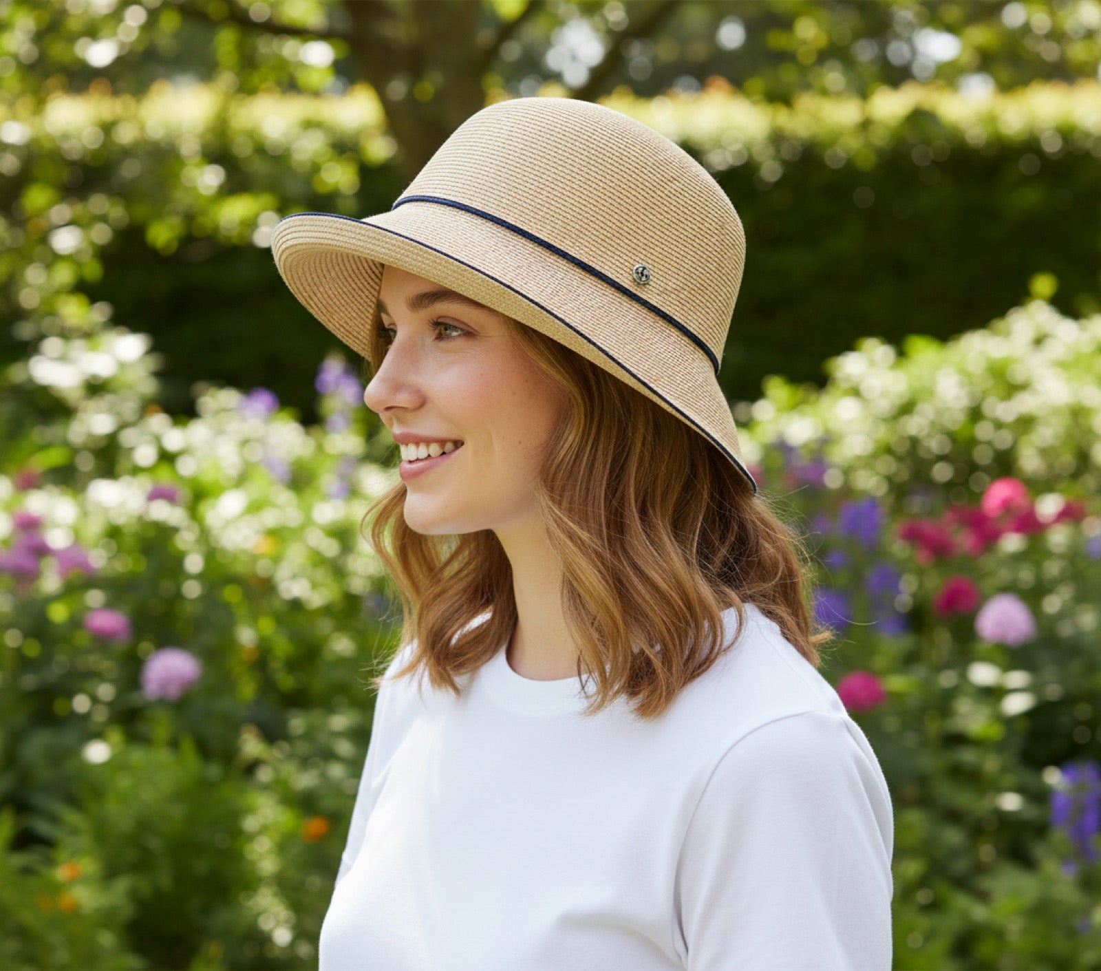 Raffia Straw Sun Hat for Women - Side View