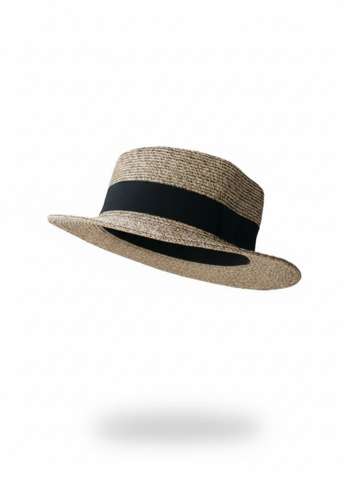 Flat Top Straw Fedora - Angled View