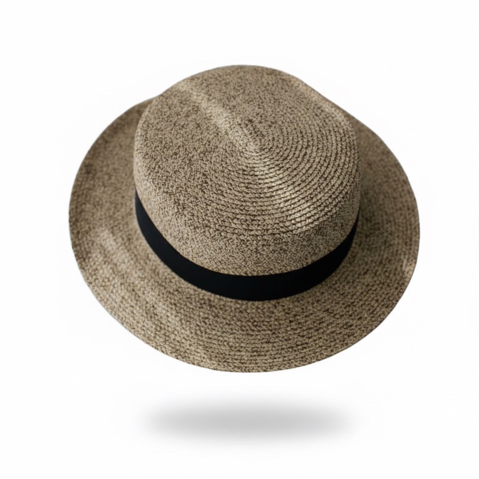 Flat Top Straw Fedora - Top Down View