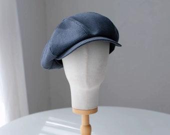 Slouchy Stripe Wool Newsboy Cap - Mspineapplecrafts