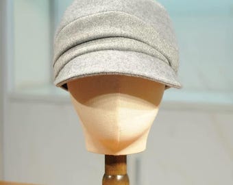Handmade Wool Newsboy Cap - Vintage Style Baker Boy Hat - Front View
